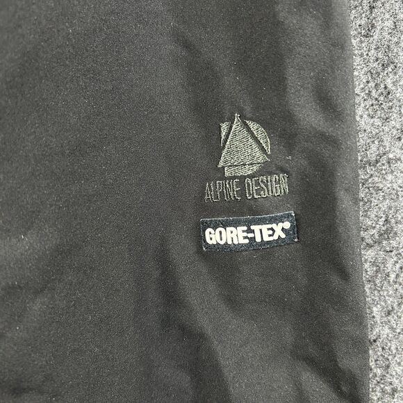 Vintage Alpine Design Gore-Text Ski Pants Men's Medium Black Fleece Lined Snow - Picture 3 of 15